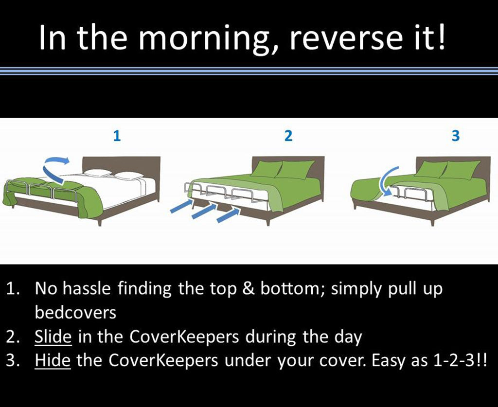 Slide and Hide Cover Keeper Make your bed with ease in the morning