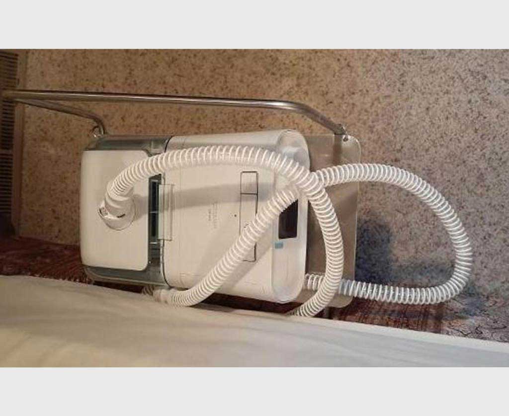 Slide and Hide Cover Keeper Place C-Pap machine on Retractable Accessory Tray